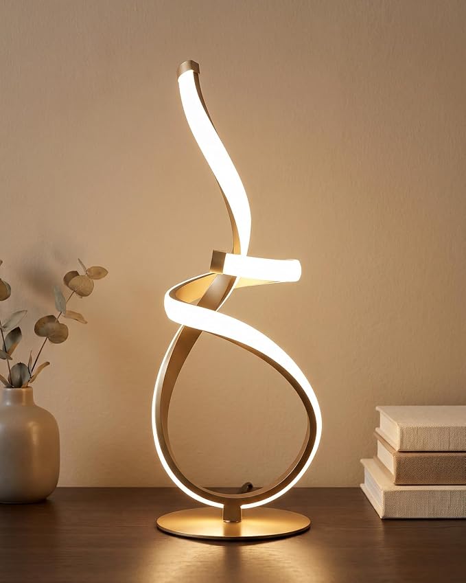 Modern Spiral LED Table Lamp with Touch Dimming | Arvello Mart