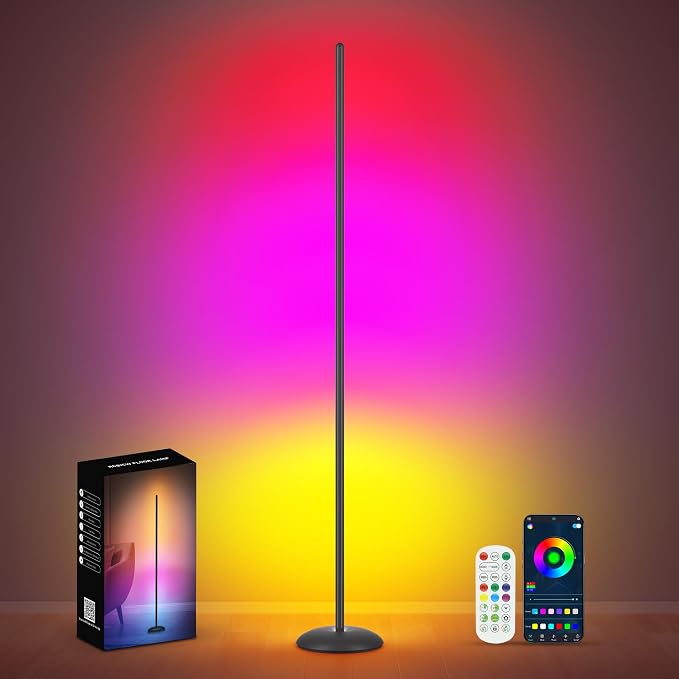 Smart RGB LED Corner Floor Lamp with Music Sync | Arvello Mart
