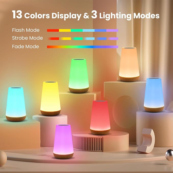 Rechargeable Touch Night Light with 13 Colors | Arvello Mart