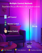 Smart RGB LED Corner Floor Lamp with Music Sync | Arvello Mart