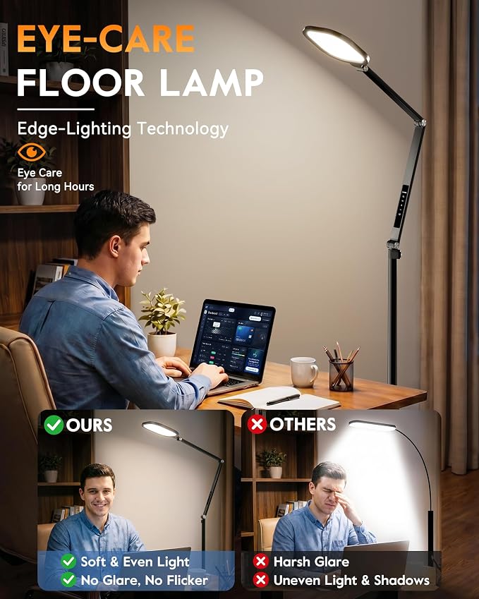 LED Reading Floor Lamp with Remote & 30 Modes | Arvello Mart
