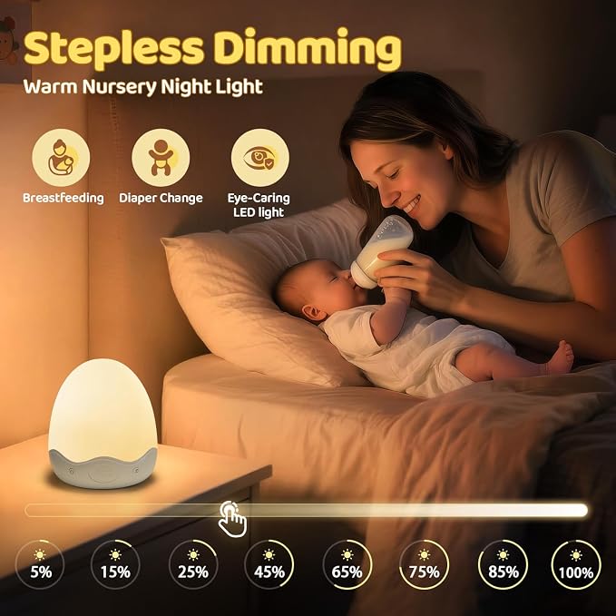 Egg Night Light for Nursery with 10 Colors & Remote | Arvello Mart