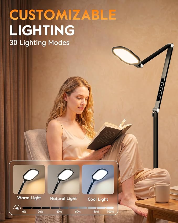 LED Reading Floor Lamp with Remote & 30 Modes | Arvello Mart