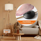 Wooden Tripod Floor Lamp with Shelf and Remote | Arvello Mart