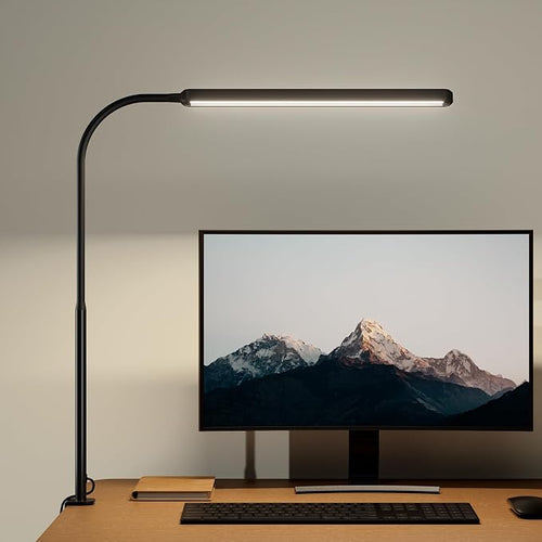 Black Clamp-On LED Desk Lamp with Gooseneck | Arvello Mart