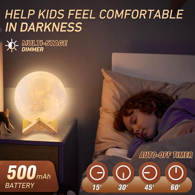 3D Moon Night Light with 16 Colors & Remote | Arvello Mart