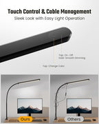 Black Clamp-On LED Desk Lamp with Gooseneck | Arvello Mart
