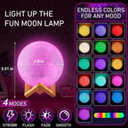 3D Moon Night Light with 16 Colors & Remote | Arvello Mart