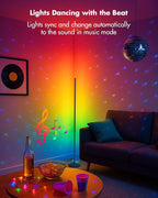 Smart RGB LED Corner Floor Lamp with Music Sync | Arvello Mart