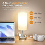Touch Bedside Table Lamp with USB Charging | Arvello Mart