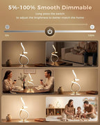 Modern Spiral LED Table Lamp with Touch Dimming | Arvello Mart