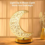 Gold Crescent Moon Table Lamp with Touch Dimming | Arvello Mart
