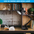 Black Metal Desk Lamp with Adjustable Arm & Clamp | Arvello Mart