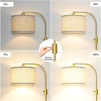 Modern Arc Dimmable Floor Lamp with Linen Shade | Arvello Mart