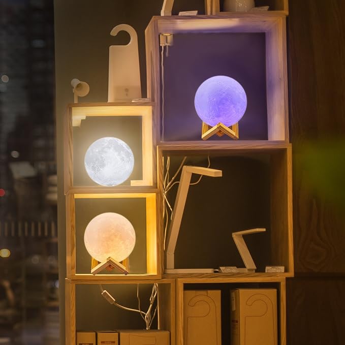 3D Moon Night Light with 16 Colors & Remote | Arvello Mart