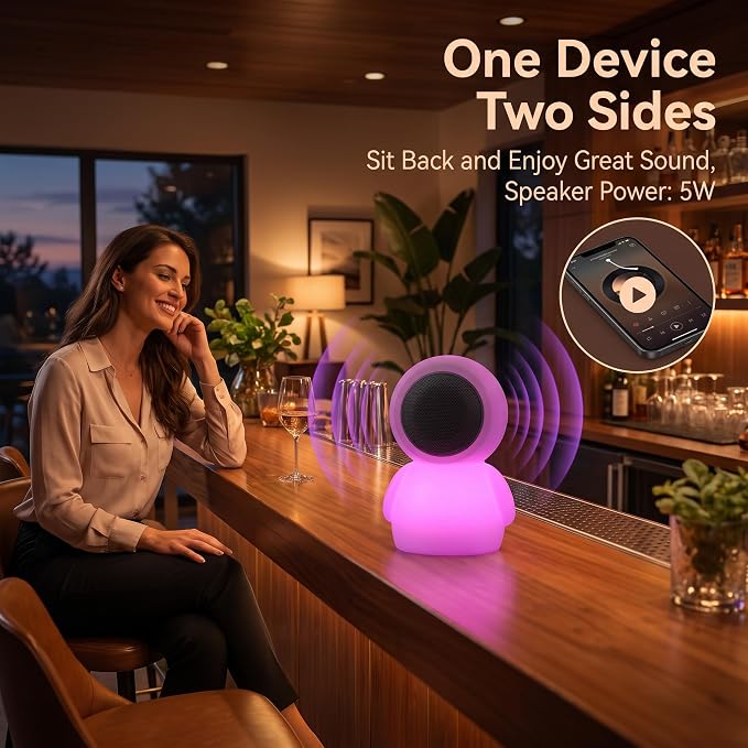 Rechargeable RGB Mood Lamp with Speaker | Arvello Mart