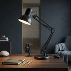 Black Metal Desk Lamp with Adjustable Arm & Clamp | Arvello Mart