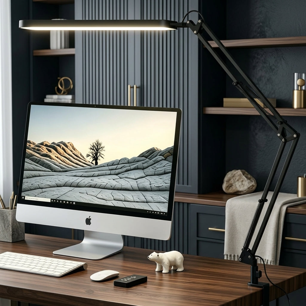 Black LED Desk Lamp with Swing Arm & Memory | Arvello Mart