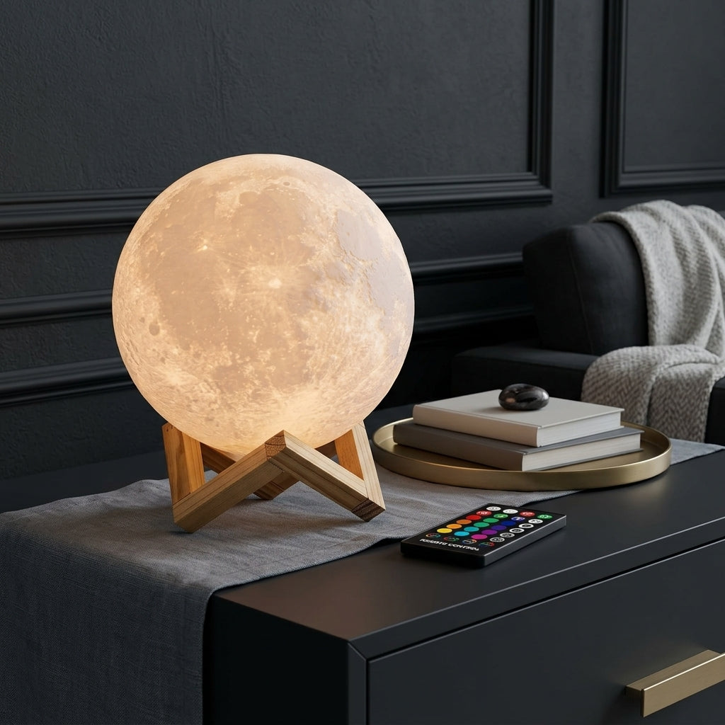 3D Moon Night Light with 16 Colors & Remote | Arvello Mart